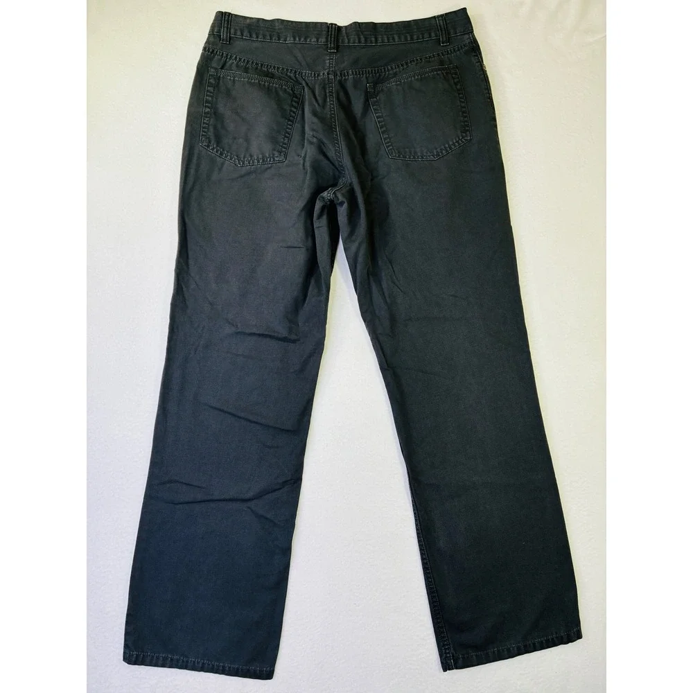 Van Heusen Studio Mens Dark Gray Straight Leg Five Pocket Casual Pants 34x32
